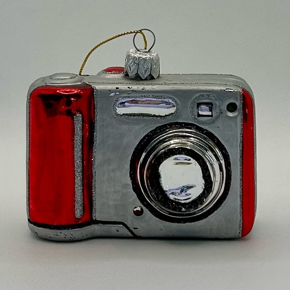 European Glass Digital Camera Hand-painted Holiday Ornament - Picture 2 of 8